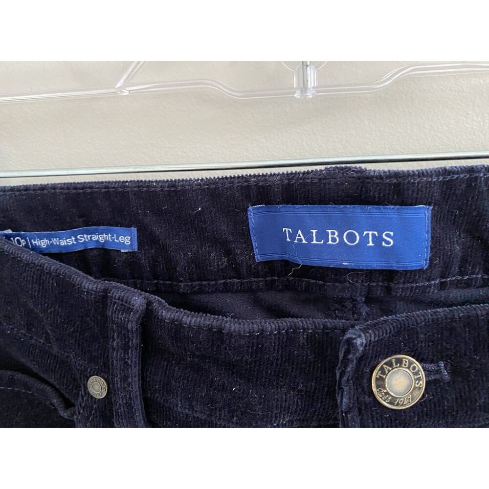 Talbots high waist straight leg Navy blue corduroy women’s pants sz 10p Petites - Picture 3 of 7